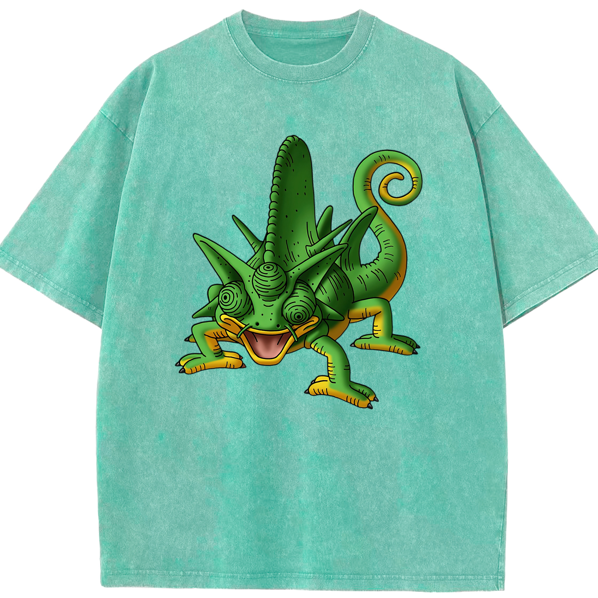 （画像用） ドラゴンクエスト Doragon Kuesuto Dragon Quest 綿100% ヴィンテージ風 半袖Tシャツ（フロントプリント）